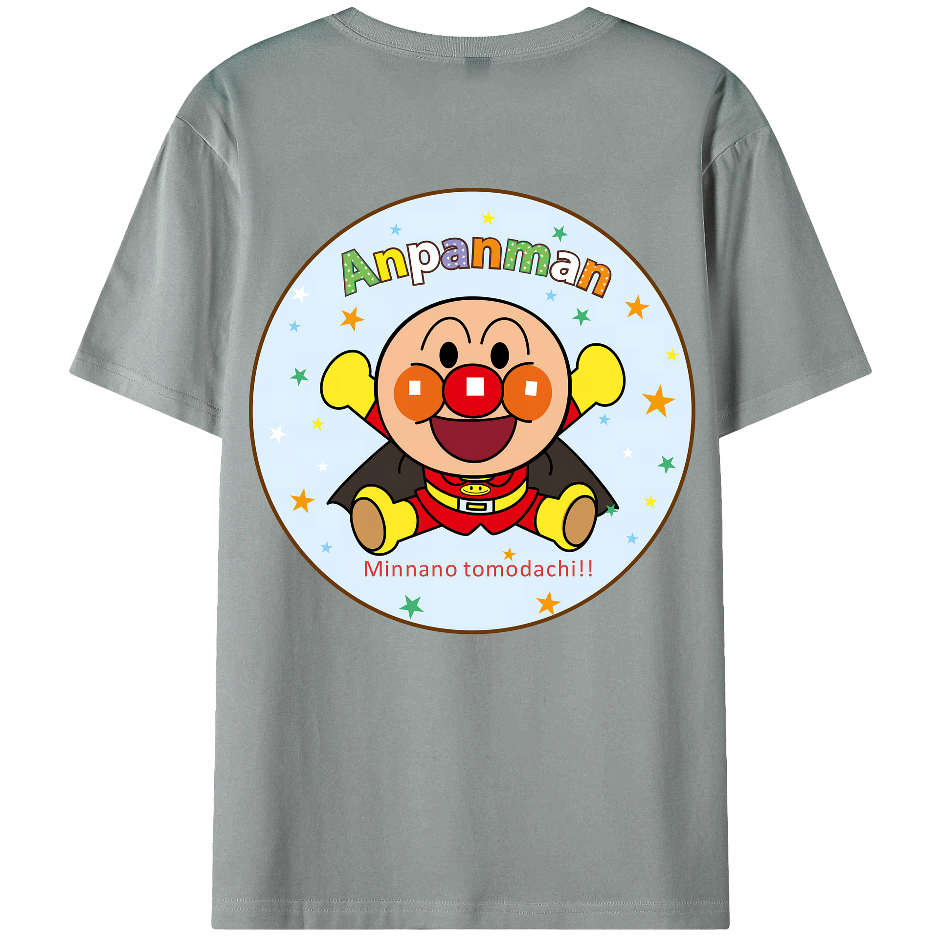 （画像用） アンパンマン Anpanman 綿100％ メンズ半袖Tシャツ（バックプリント） 通気性